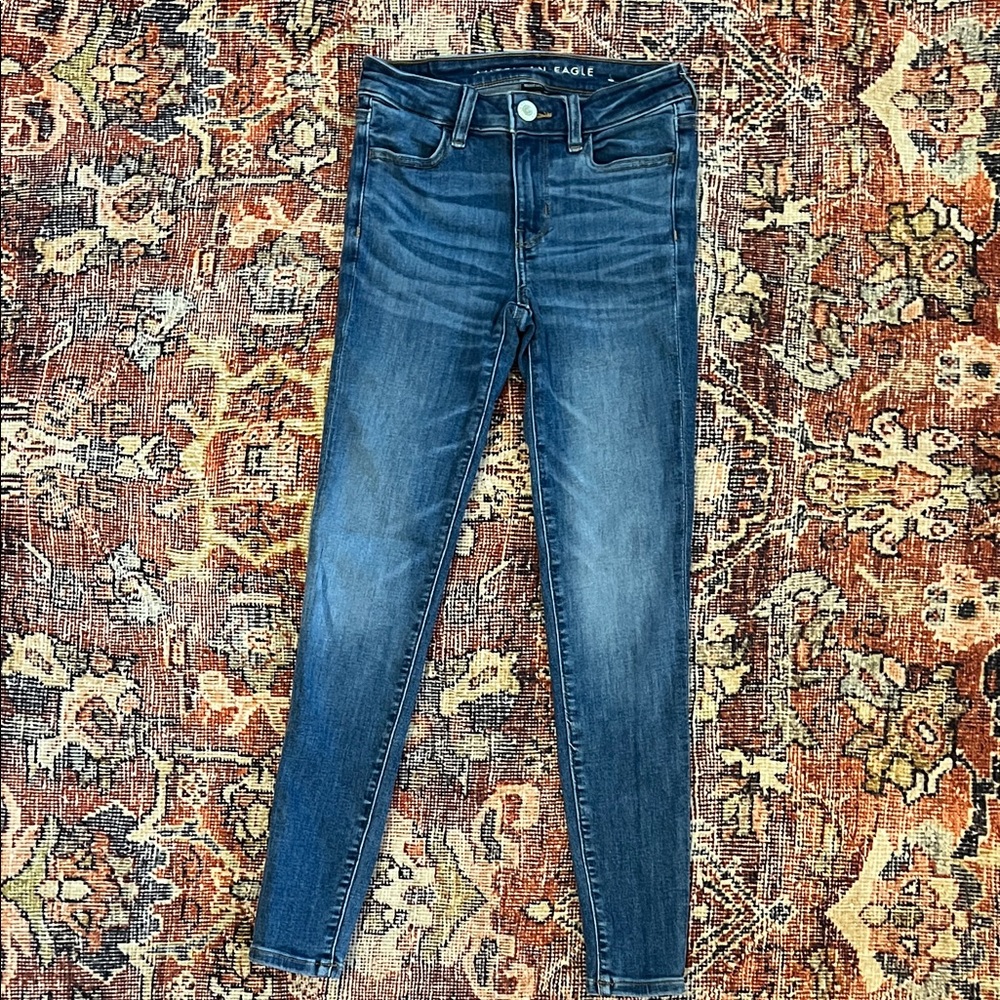 American Eagle Outfitters Women's Dark Blue Skinny Jeans